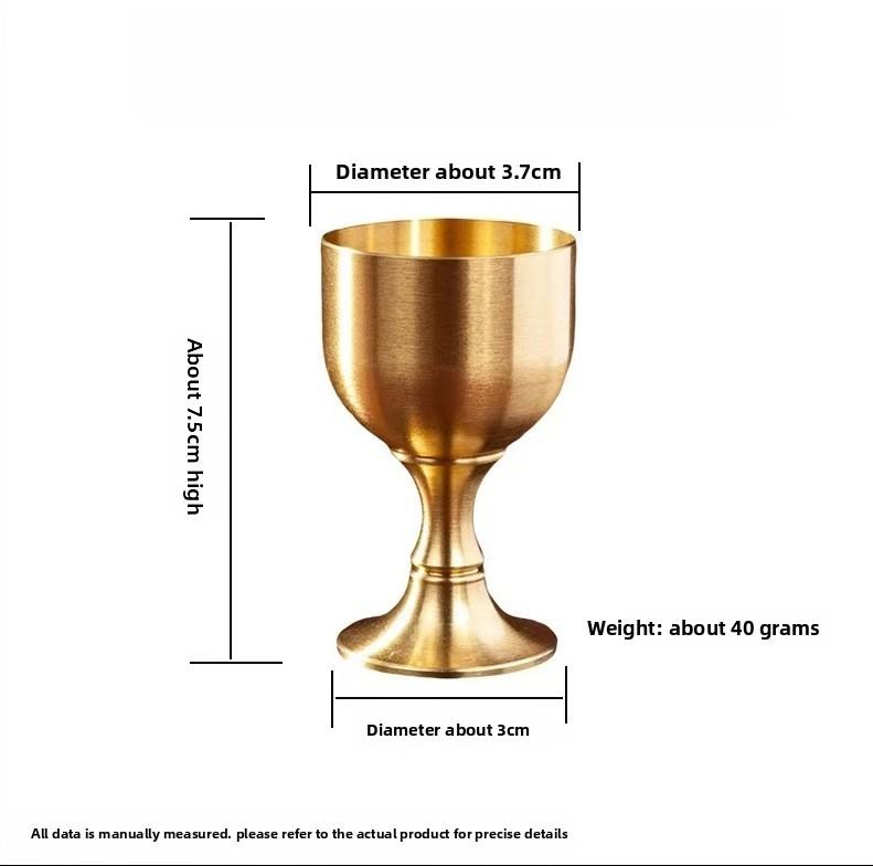 Brass Water Supply Cup God of Wealth Wine Supply Utensil Household Table Offering Bodhisattva Buddha Hall Offering Cup