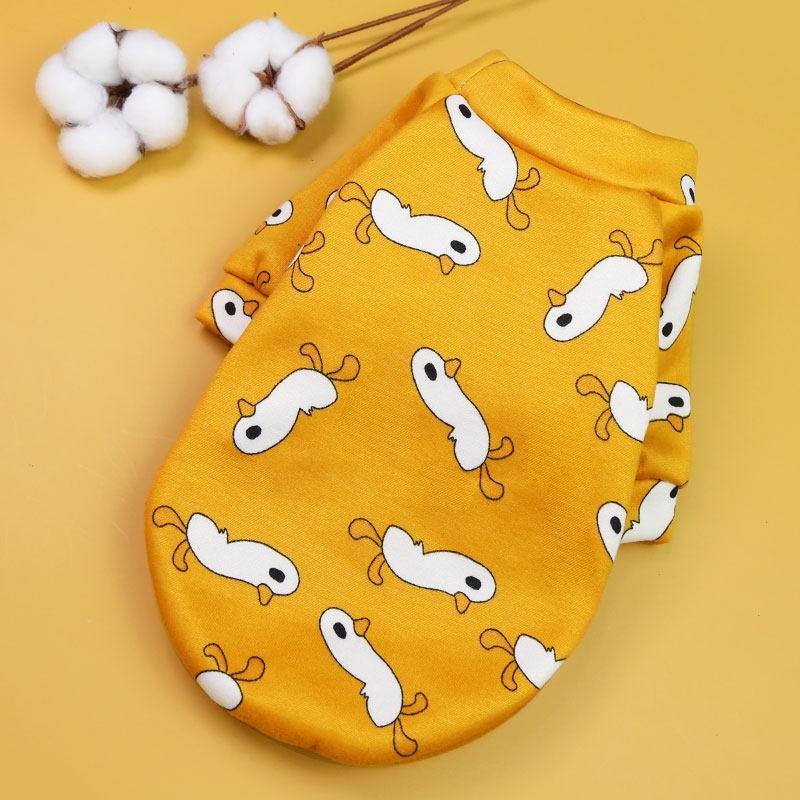 Pet Dog Hoodie Sweater French Bulldog Cat Winter Two-Legged Warm Clothing With Animal Print