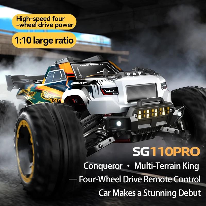 AAYB1 SG110 PRO 1:10 RC Car 2.4G 4WD High-Speed With Light Large Electric Remote Control Crawler 4x4 Off-Road Vehicle Toy For Kid Gift