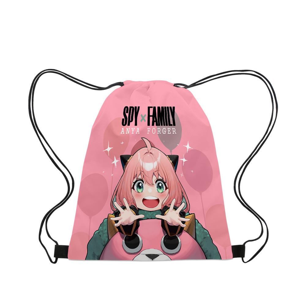 Playing House Schoolbag 3D Digital Color Printing Trend Simple Drawstring Bundle Bag drawstring pocket