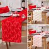 Valentine's Day Table Runner Plush Love Heart Table Runner Fuzzy Heart Romantic Table Runner for