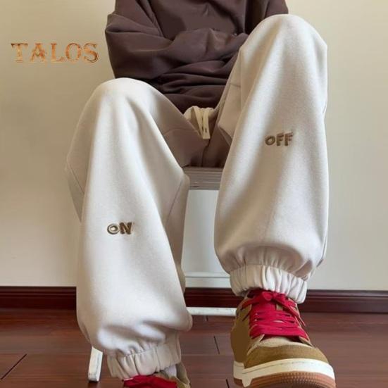 Jaro Podzim Pánské Sportovní Kalhoty Volné Stahovací guma v pase Kapsy Manžety u kotníků Výšivka písmen Cvičební kalhoty Tepláky pro každodenní nošení