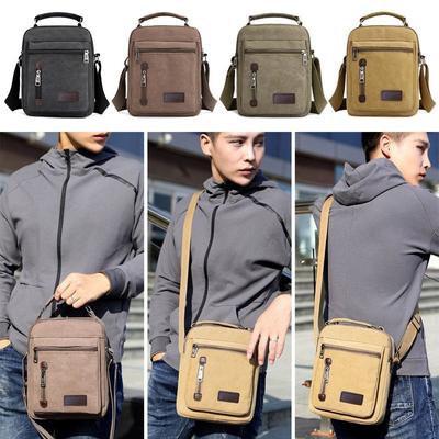 Multi Pockets Men Shoulder Bags Creative Tote Canvas Tool Satchel Bag Wear-resistant Large Capacity Purses Male Bag