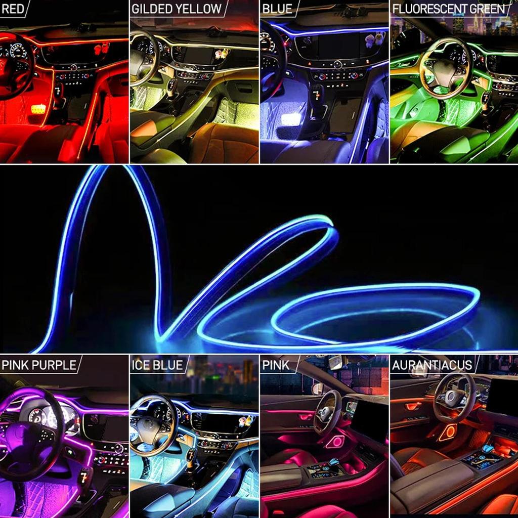 Car Interior Ambient Lighting USB Voice-controlled LED Ambient Lights Strip RGB Auto Interior Lamp Strip For Auto Interior deco