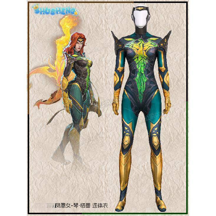 Superhero Phoenix-Themed Bodysuit for Women Personal Cosplay Outfit for Comic & Game Fans