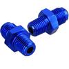 RDEXP Blue Aluminum Alloy AN6-1/4"" NPT Male Flare to Male Straight Pipe Thread Fitting Adapter Set of 2