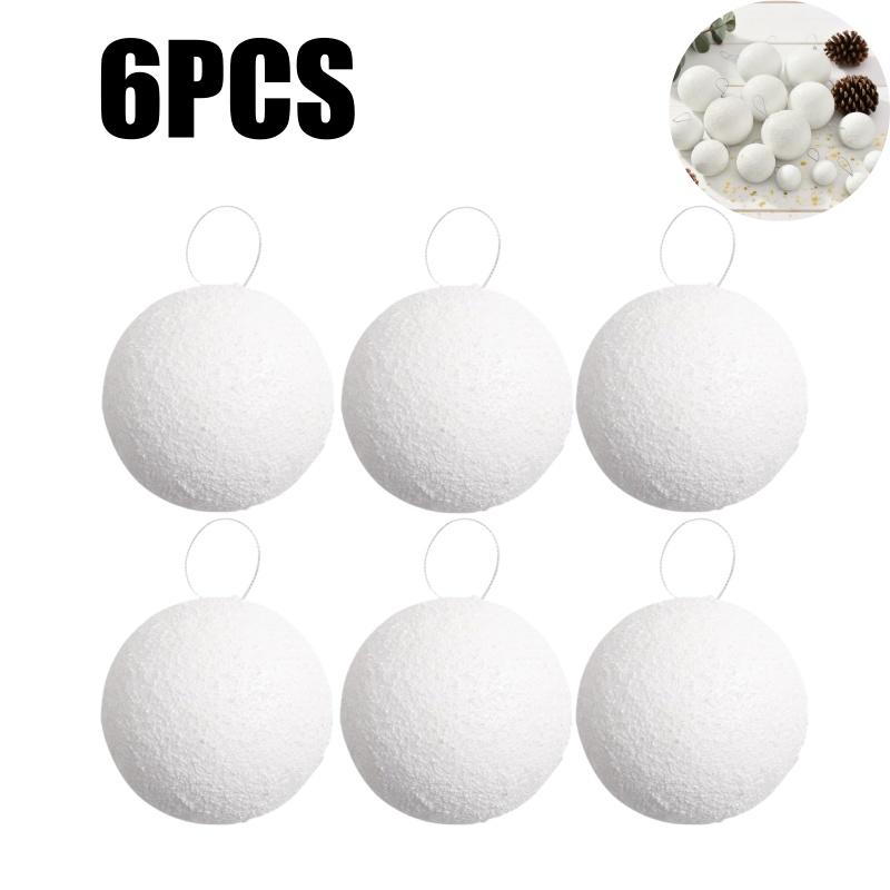 4/8CM White Foam Christmas Balls Xmas Tree Snowball DIY Reusable Festival for Celebration Home Restaurant Porch Decoration