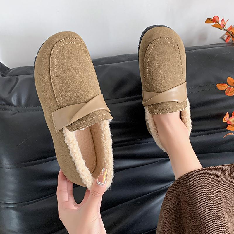 Fashion Women's Cotton Shoes 2024 Winter Slip-on Warm Plush Cotton Shoes Outdoor Casual Fashion Comfortable Shopping Women's Shoes