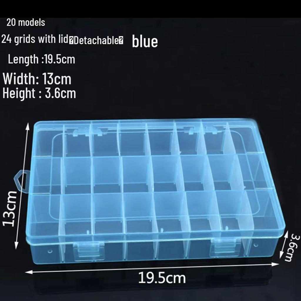 Nail Art & Jewelry Storage Box: 10 or 24 Small Grids for Drills & Ornaments