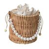 Hand Woven Rattan Handbag for Women Top Handle Boho Small Fashion Bucket Bag Purse Basket