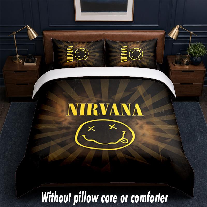 Nirvana Design Bed Bedding Set 1 Duvet Cover + 2 Pillowcases Soft Breathable Household Bed Linens