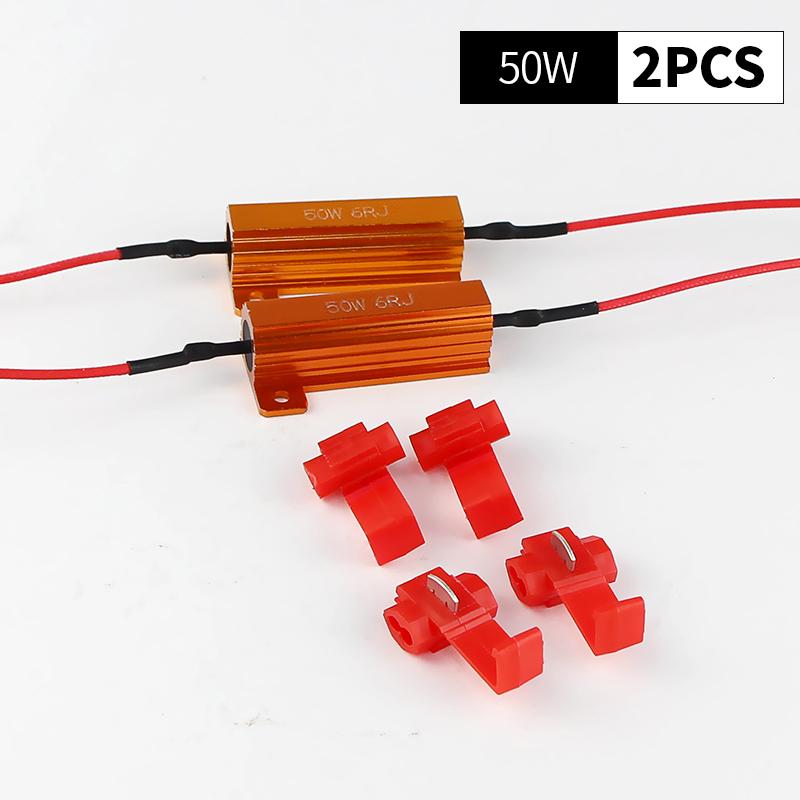 

2PCS/4PCS 6ohm 50W Load Resistor Canbus Anti-Flashing Decoder For LED Bulb Daytime Running Reverse Turn Signal Fog Lights Lamp