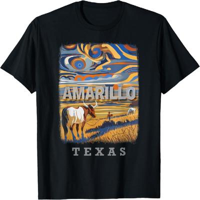 Amarillo Texas TX Cowboy Charm SD747 T-Shirt