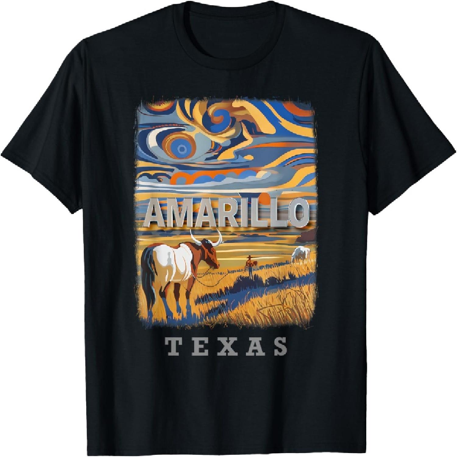 

Amarillo Texas TX Cowboy Charm SD747 T-Shirt XXXXXL різнокольоровий