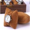 PU Leather & Wooden Watch Storage Box with Clear Glass Window, Multi-Layer Accessory Storage Case with Mirror, Gift-Ready