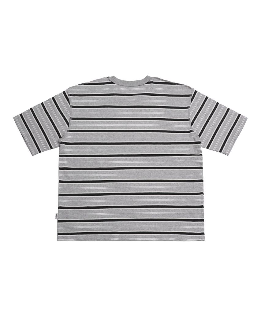 Naiteuwokeudeb Border Overlock Stripe Tee_Grey