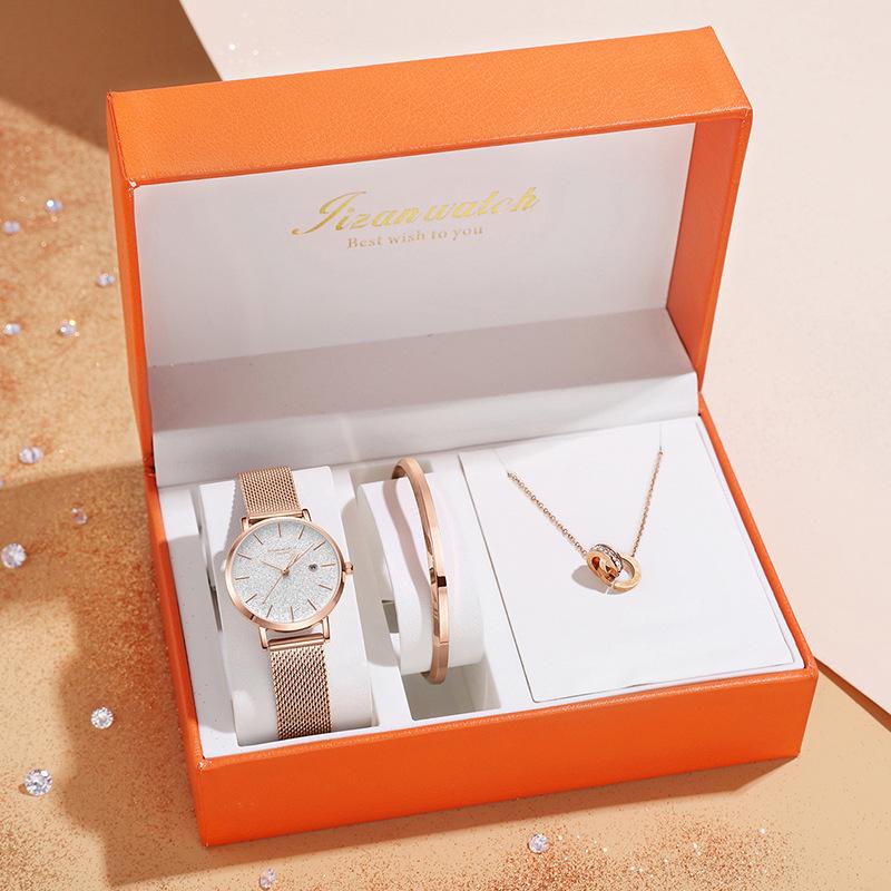 Valentine's Day Gift Women's Luxury Waterproof Starry Sky Watch Set