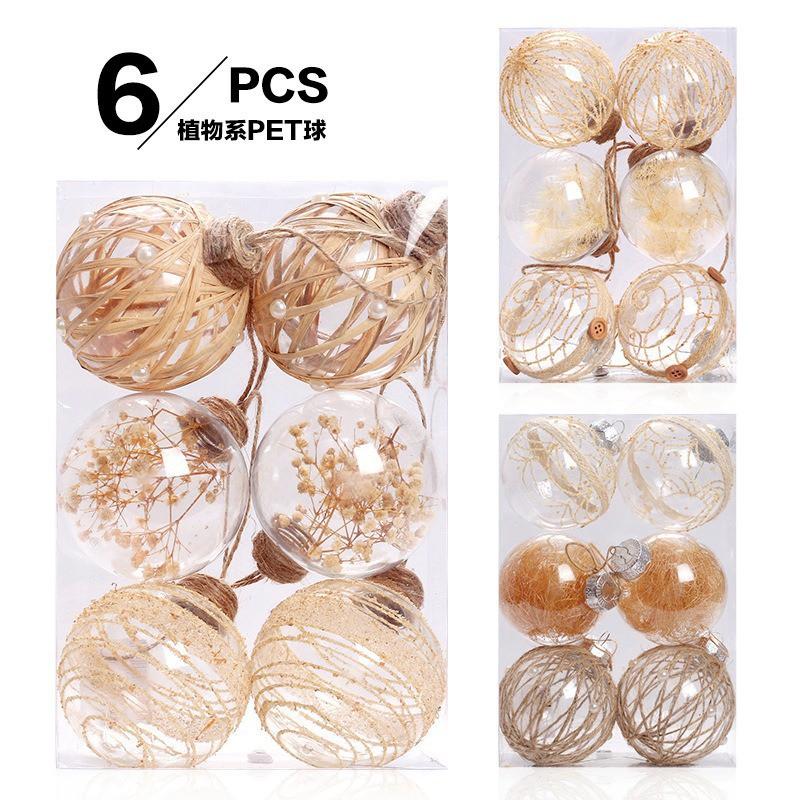 Christmas Ball Set Pet Rope Woven Tree Ornaments Xmas Holiday Decorations