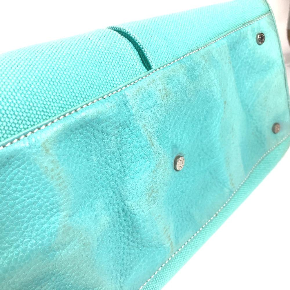 TIFFANY&Co. Hand Bag Jitney 2WAY Bag Shoulder Bag Crossbody Tote Bag Canvas blue