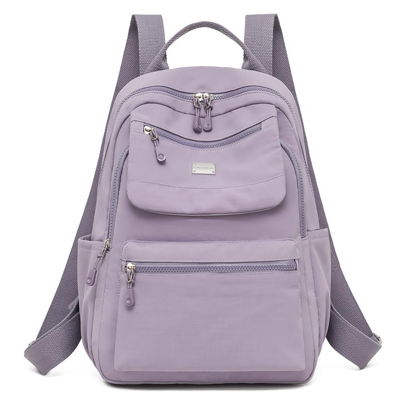 Women s Solid Color Nylon Backpack