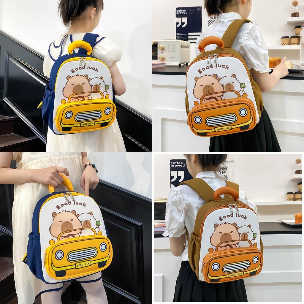 Adorable Toddler School Bag With Cartoon Capybara Pattern And Airflow Design For Kindergarten