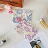Creative Mini Lipstick Key Cosmetic Bag Zipper Flower Pattern Coin Purse Data Cable Storage Pouch for Women Girls