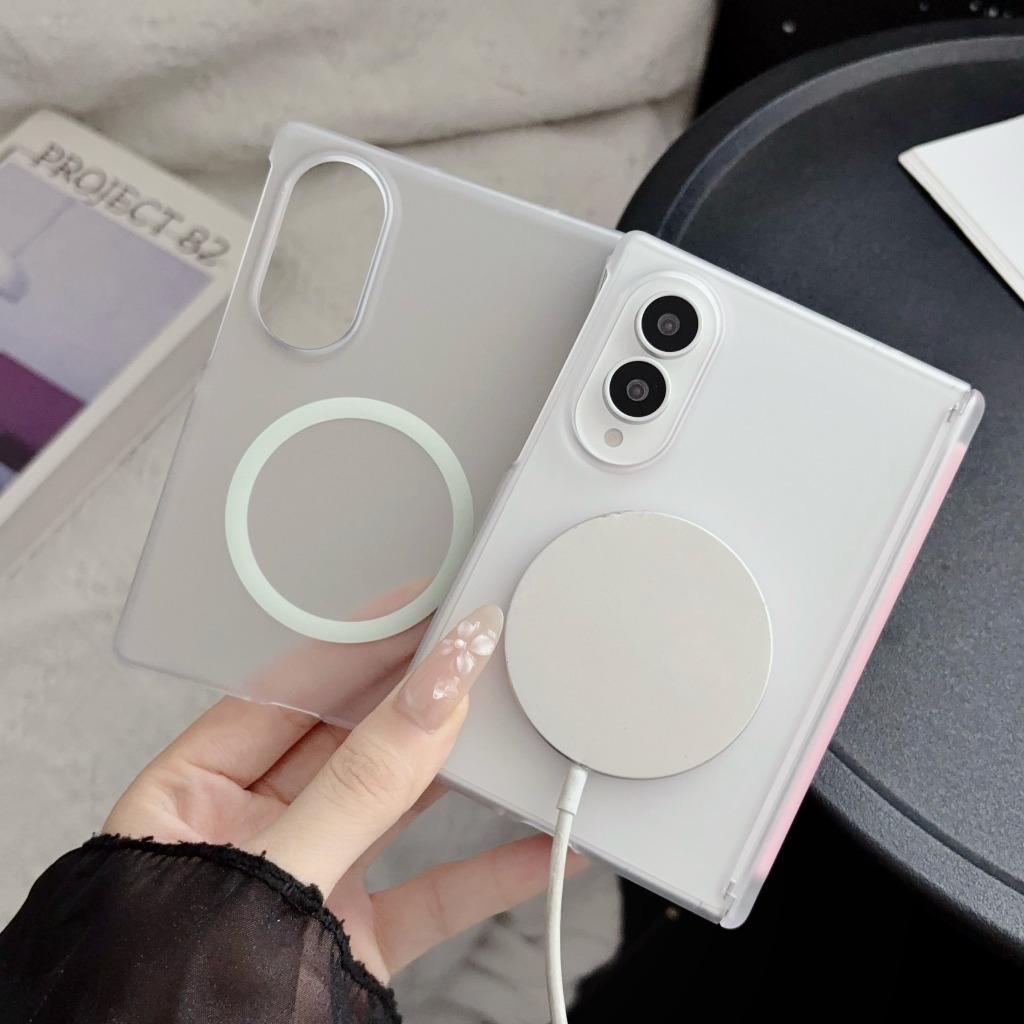 Hinge Protect Matte Frosted Semi-Transparent for Magsafe Phone Case For Samsung Galaxy Z Fold 8 7 6 Fold8 Ultra Fold7 Fold6 5G