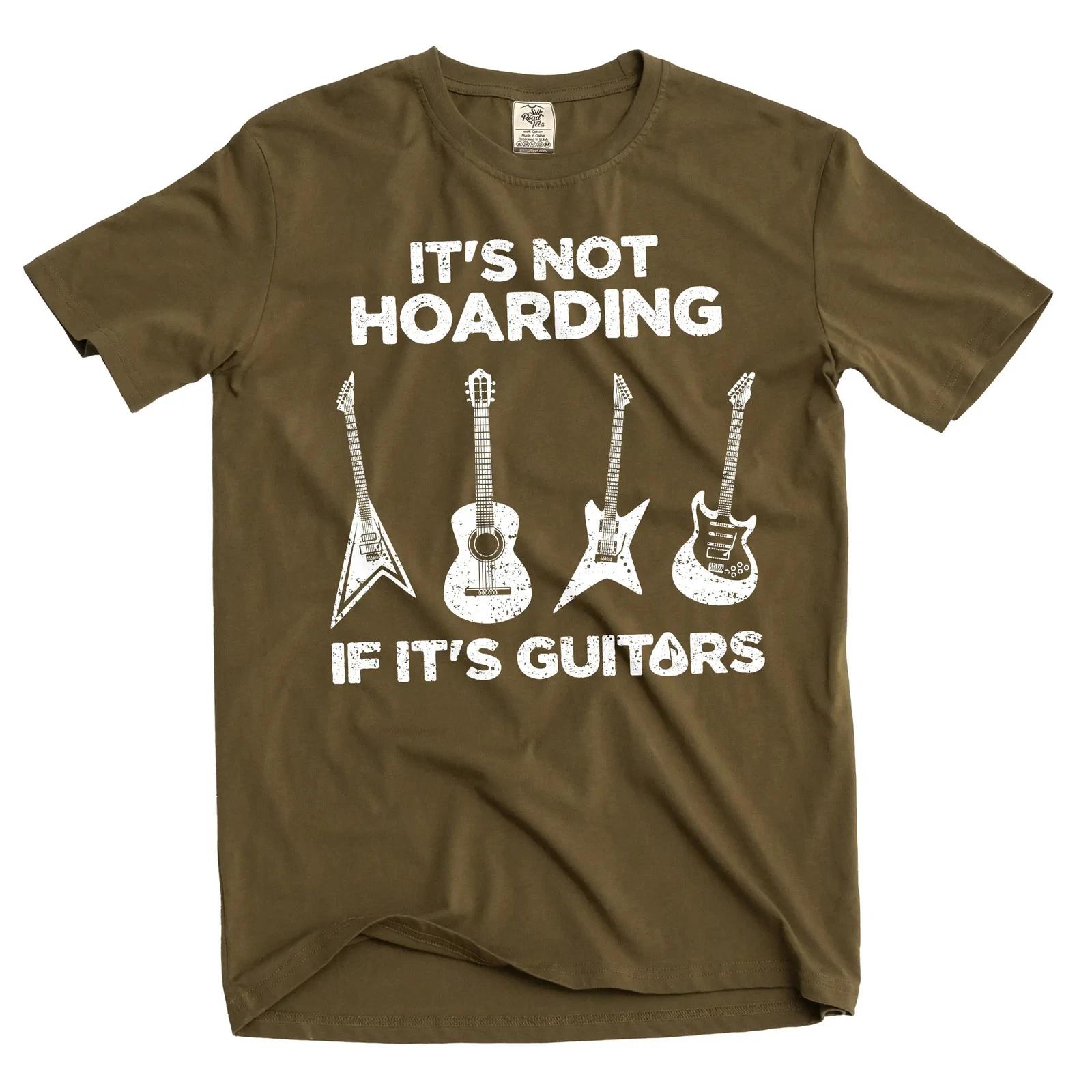 

Men s funny it is not hoarding if it s guitars T-shirt musician band tee XL