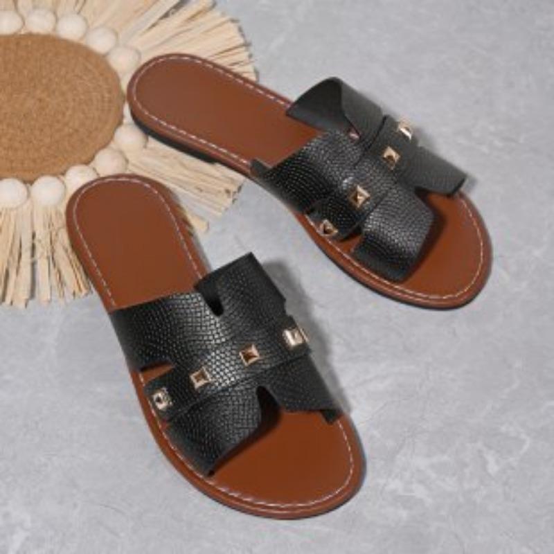 

Новые женские однотонные шлепанцы-сандалии на плоской подошве, повседневная обувь с открытым носком, легкие 43 чёрный