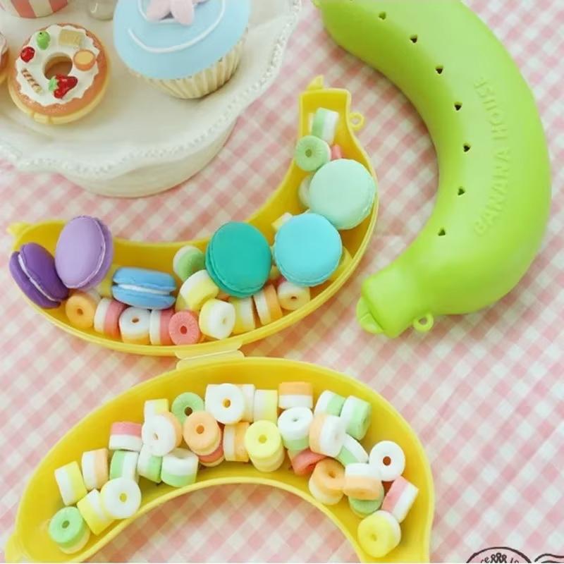 1-3pcs Banana Save Case Box Portable Flexible Keep Fresh Travel Outdoor Picnic Banana Shape Creative Plastic Fruit Storage Case