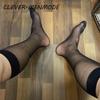 CLEVER-MENMODE Men's Thin Summer Transparent Dress Socks Sheer Stockings Men Gay BDSM Mankini Sex Game