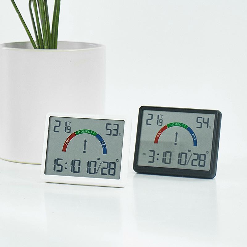 Digital Indoor Thermometer Clock With Alarm For Home Office Use
