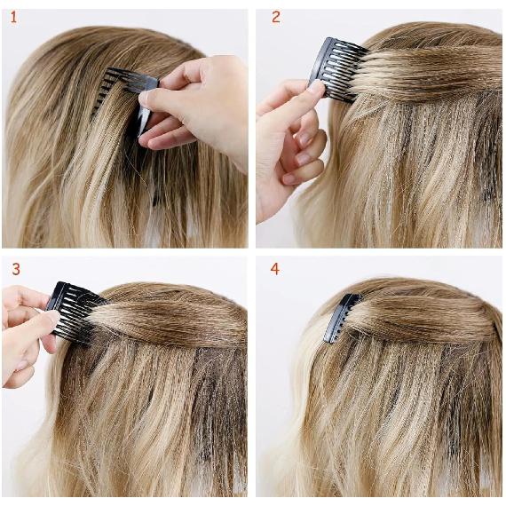 2 Pcs Delicate French Twist Hair Comb Set, Side Combs for Small French Twist, Decorative Hair Clips, Women's Bun Strong Hold Clips, Styling