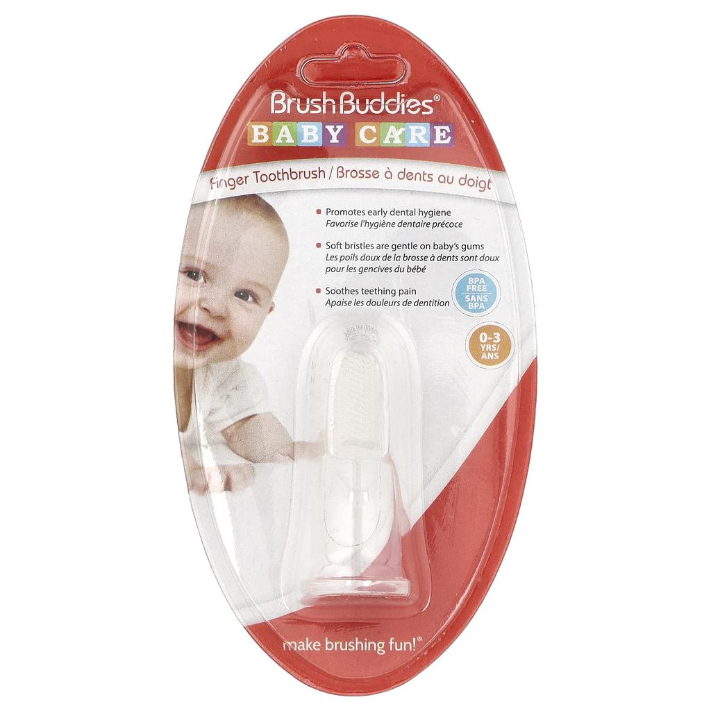 Brush Buddies Baby Care, Finger Toothbrush, for Ages 0-3, 1 Finger Toothbrush