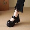 Fashion Wedges Shoes for Women 2025 Autumn New Chunky Heel Platform Mary Jane Shoes Simple and Stylish Women's Pumps Zapatos De Mujer