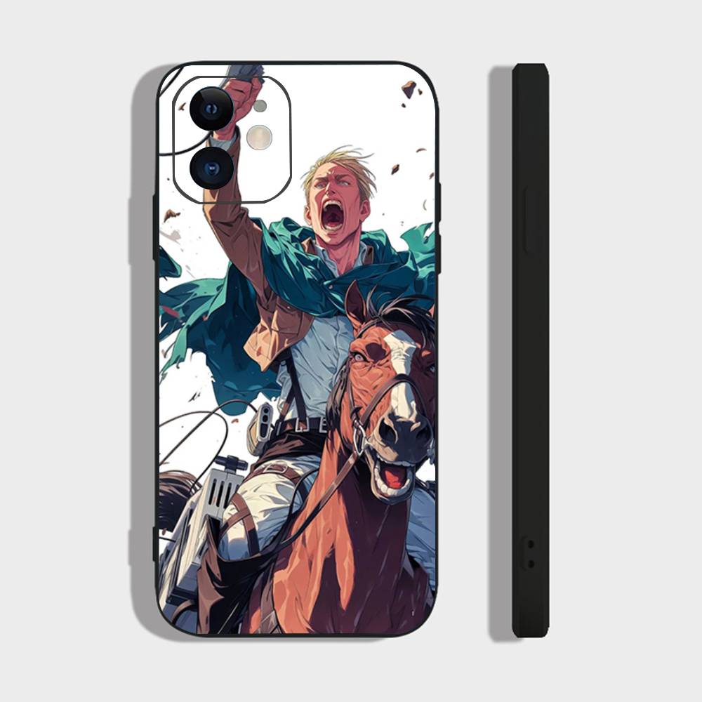 Erwin Smith Anime Phone Case For IPhone 17 Air 16 15 14 13 Pro Max 11 12 Black Silicone Cover