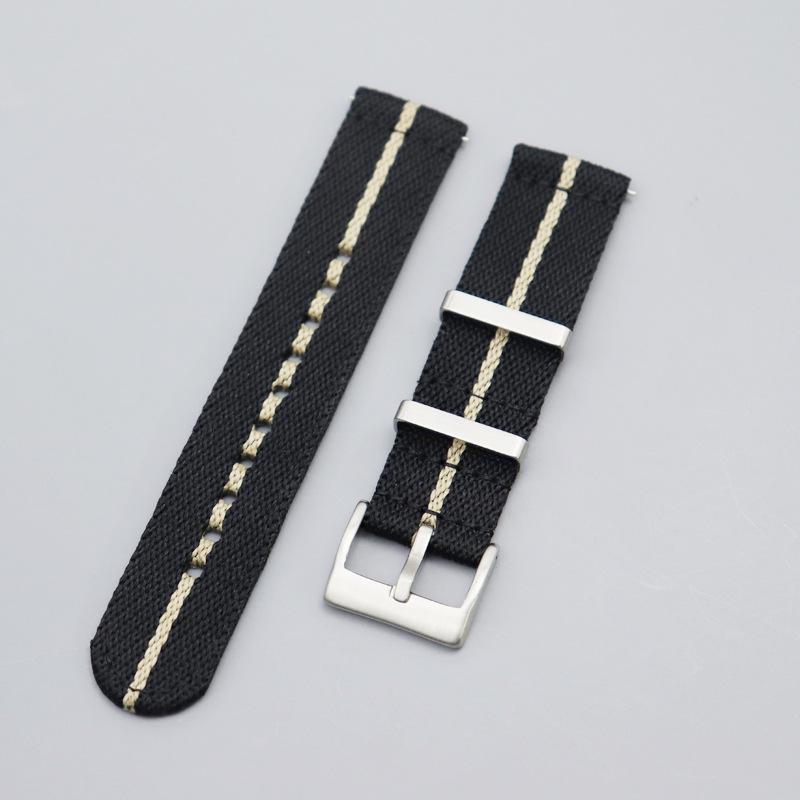 

Нейлоновый ремешок НАТО с быстрой фиксацией для Tudor Black Bay 22 мм, дизайн «черный рис» 20mm