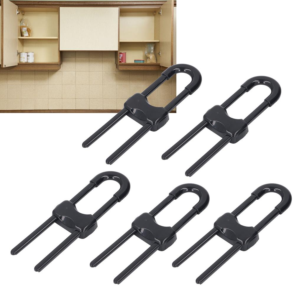 5Pcs Cabinet Handle Locks Multifunctional   U Shaped Child   Locks for Cabinet Drawer Gate Furniture Door Closet