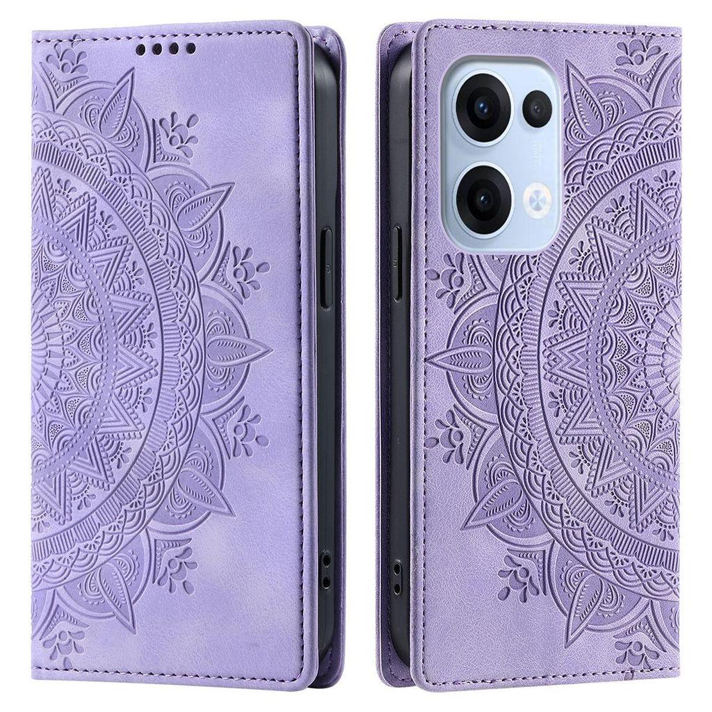 For OPPO Reno13 5G Mandala Embossed PU Leather Flip Wallet Case Magnetic Closure Cover