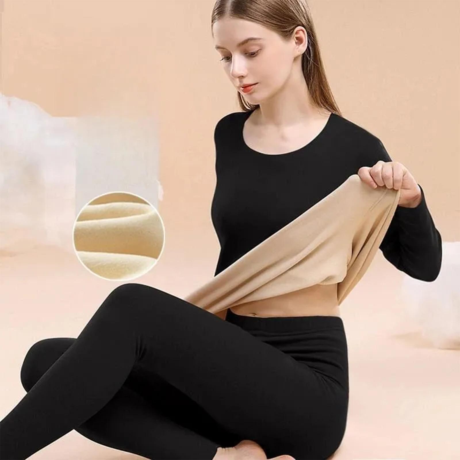 

Жіночий модний та повсякденний комплект базового одягу з довгим рукавом, утеплений флісом, різних кольорів XL чорний