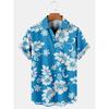 Herren Hawaiihemd Blumenmuster Aloha Floral Umlegekragen 3D-Druck Street Daily Kurzarm Knopf Kleidung Strand