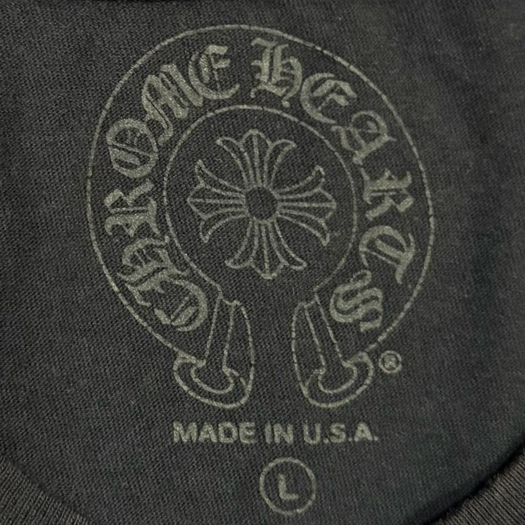 CHROME HEARTS Back Horseshroom RN#97729 T-Shirt Black Men's Size L