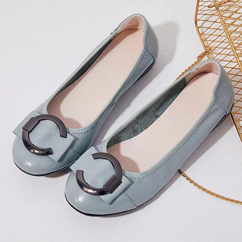 New Style Style Trend Female Comfortable Pu Casual Ballet Flats Shoes Women Low Heel Soft Round Toe Ladies Flat Shoes Size