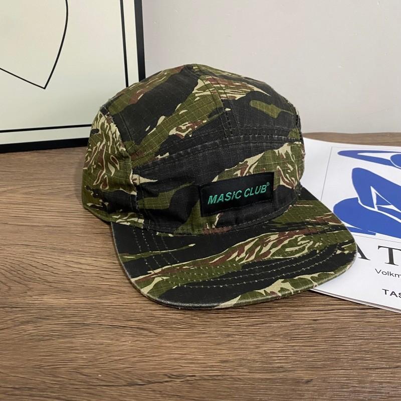 Masic Camouflage Flat Brim Hat With Embroidery For Outdoor Hiking And Camping