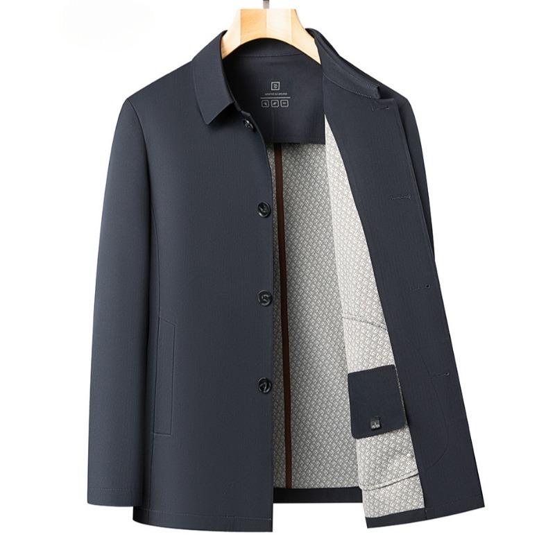 

Пиджак из шелка Mulberry, мужской деловой пиджак, повседневный пиджак для людей среднего и пожилого возраста, лацкан для пап среднего возраста, одежда на весну и осень 170
