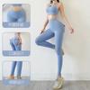 Winter Nude High Waist Hip Yoga Pants Women's Pocket Sports Leggings Chrysanthemum Fitness Pants