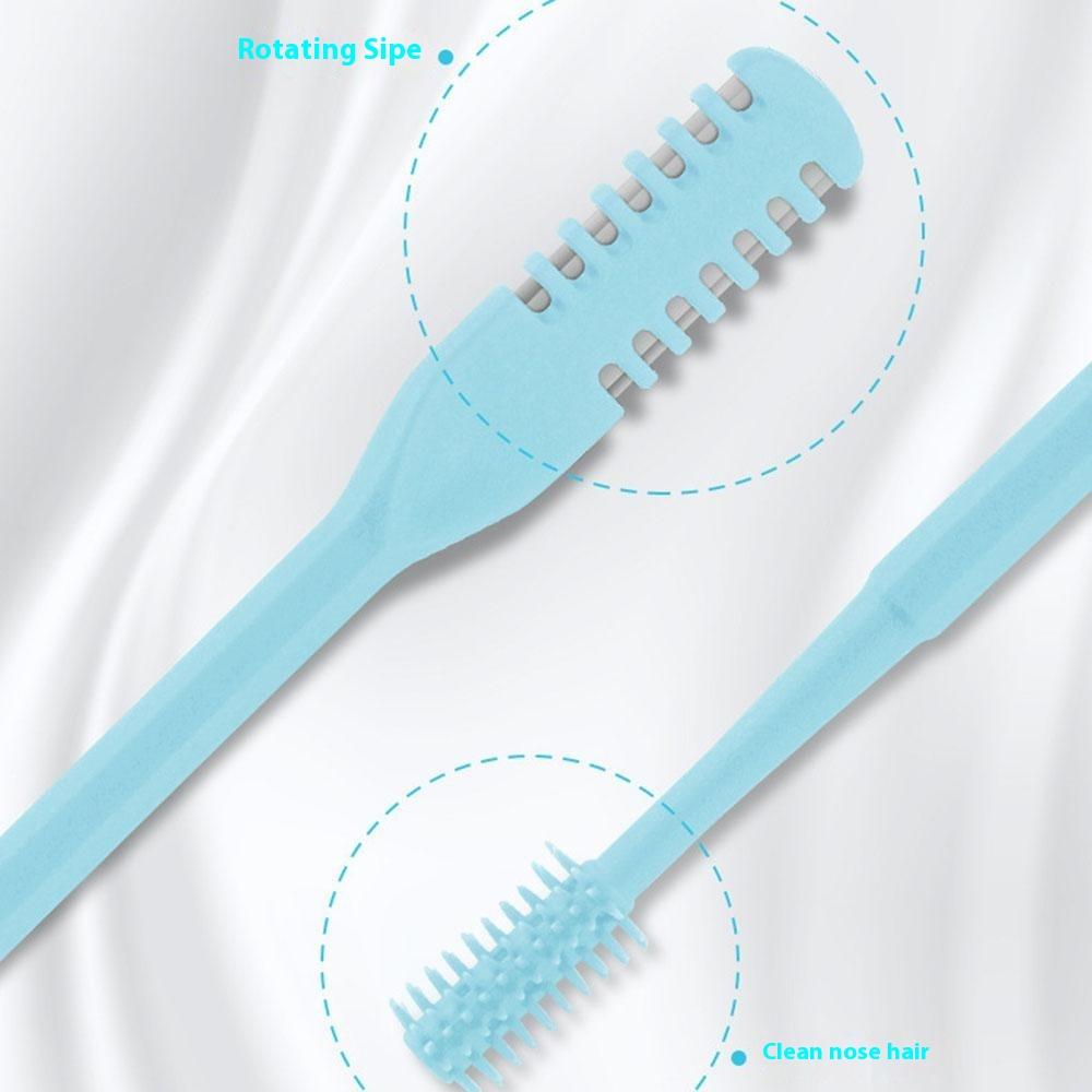 3Pcs Dual Head Nose Hair Trimmer Manual Nasal Cleaner Unisex Portable Nostril Grooming Tool
