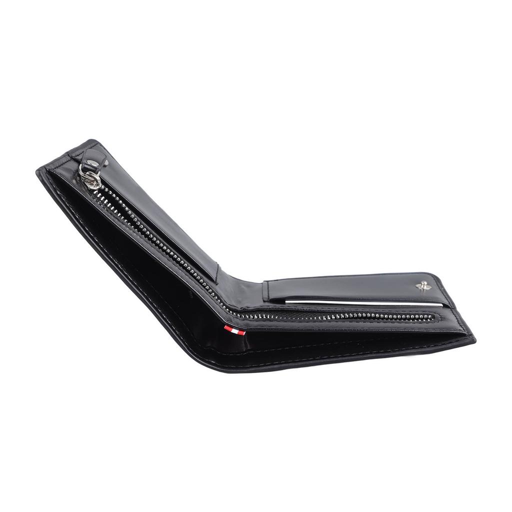 Herren Geldbörse PU Leder Reißverschluss Leichtgewicht Einfarbig Geldbörse Lässig Tragbar Aufbewahrung Münzfach Schwarz