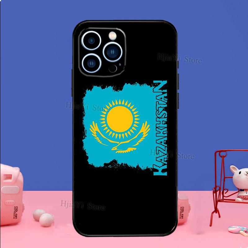 Kazakhstan flag Phone Case For iPhone 16 15 11 12 13 14 Pro Max Mini X XS XR Plus SE2 Funda Coque Capa Cover