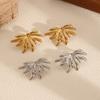 Floral Stainless Steel Earrings For Women With Stylish Spring Accessory